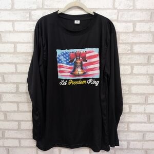 Armored Sportswear Let Freedom Ring Graphic Long Sleeve Shirt Mens Large Black